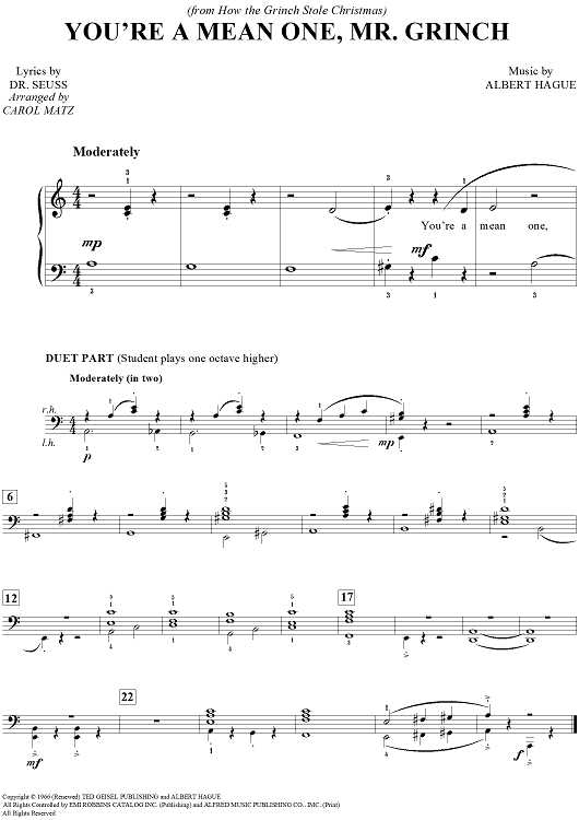 You're A Mean One Mr. Grinch