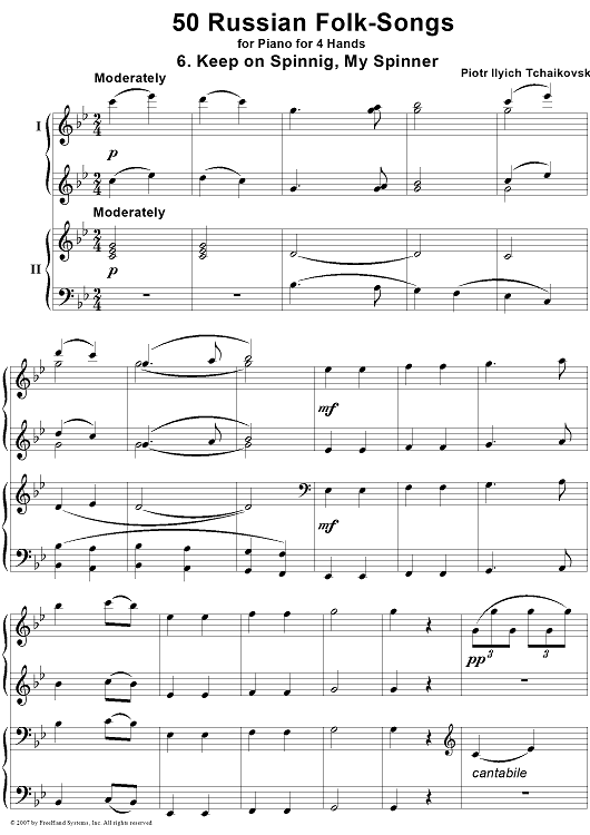 50 Russian Folk-Songs. No. 6. Keep on Spinnig, My Spinner