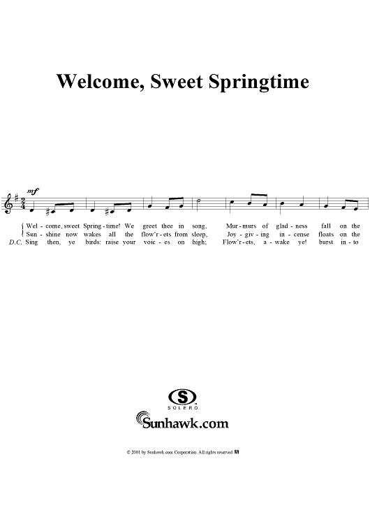 Welcome, Sweet Springtime (from