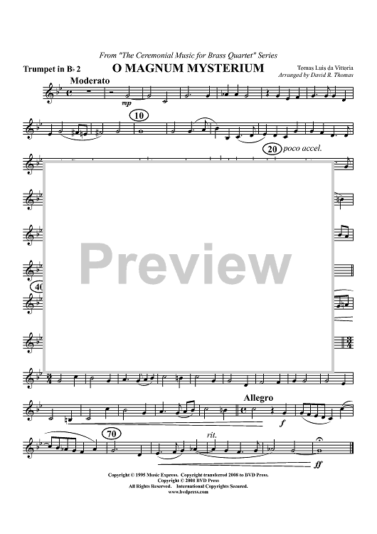 O Magnum Mysterium - Trumpet 2