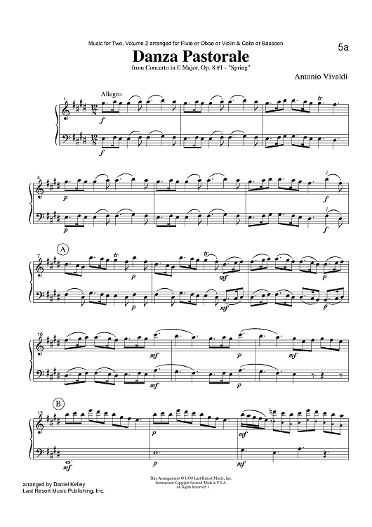 Danza Pastorale - from Concerto in E Major, Op. 8 #1 - "Spring"