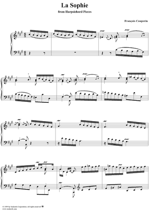 Harpsichord Pieces, Book 4, Suite 26, No.3:  La Sophie