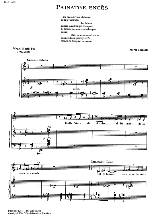 Paisatge ences - Score