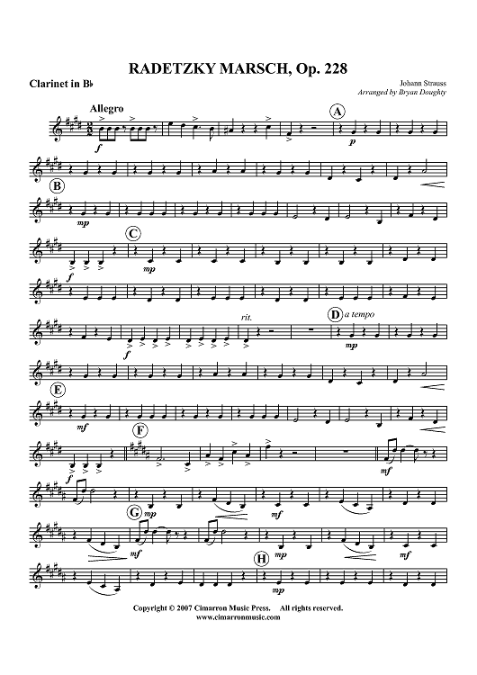 Radetzky Marsch - Clarinet in B-flat
