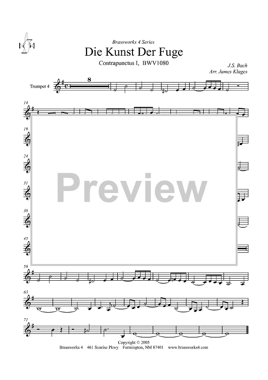 Die Kunst Der Fuge - Trumpet 4