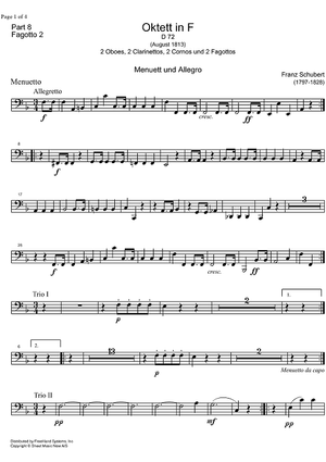 Octet F Major D72 - Bassoon 2