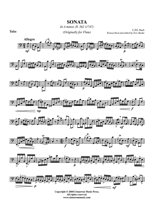 Sonata in A Minor, H. 562