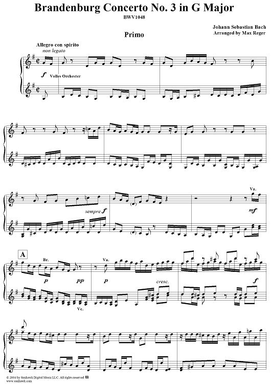 Brandenburg Concerto No. 3 in G Major, BWV1048