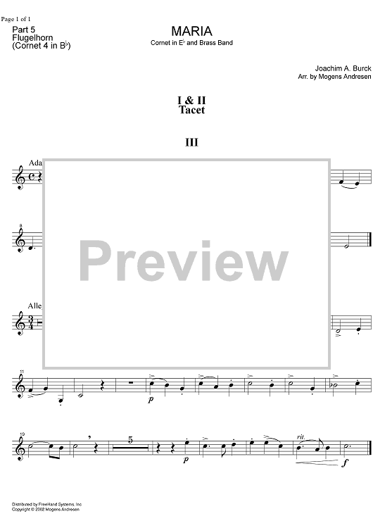 Maria - Cornet in B-flat 4/Flugelhorn