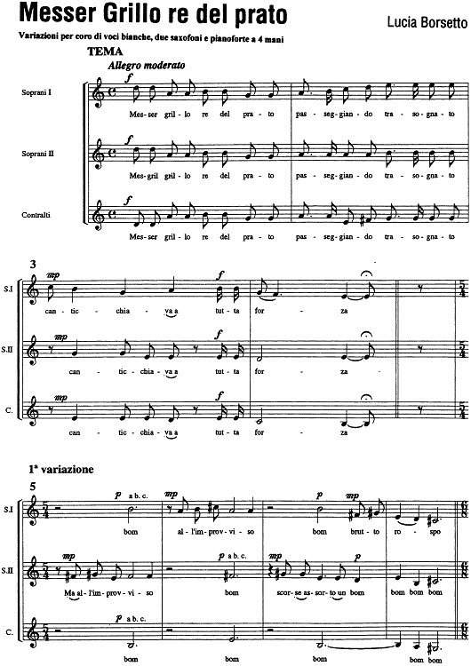 Messer Grillo re del prato - Score