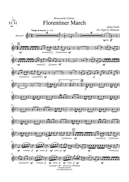 Florentiner March - Horn in F