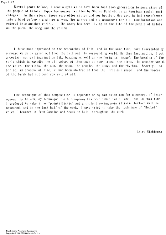 Birds Heterophony - Preface