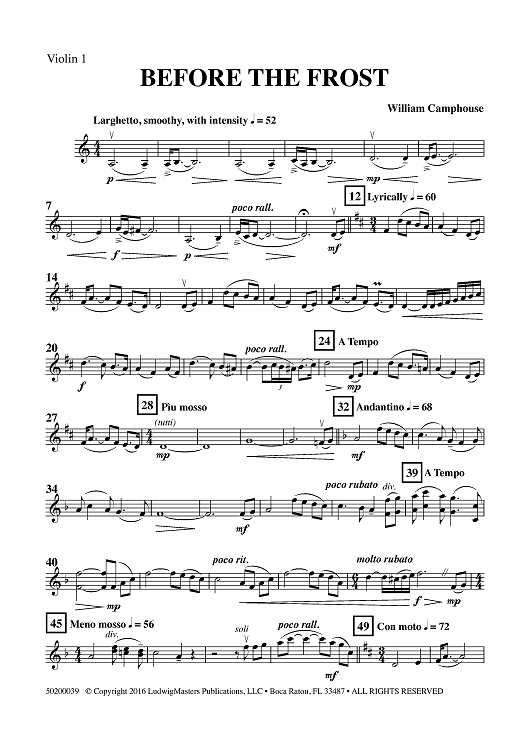 Before the Frost - Violin 1