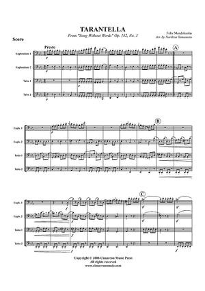 Tarantella (from "Song Without Words" Op. 182, No. 3) - Score
