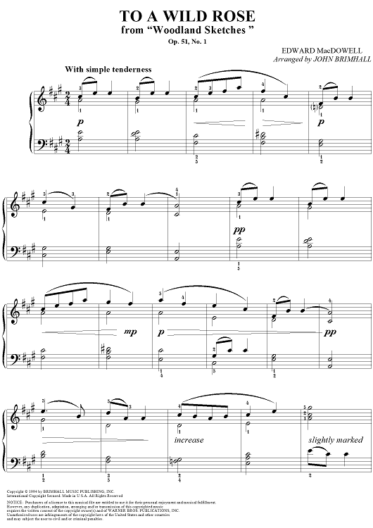 Woodland Sketches:  To A Wild Rose