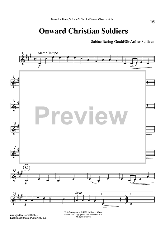 Onward Christian Soldiers - Part 2 Flute, Oboe or Violin