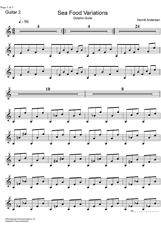 Sea Food Variations Dolphin-Suite - Guitar 2