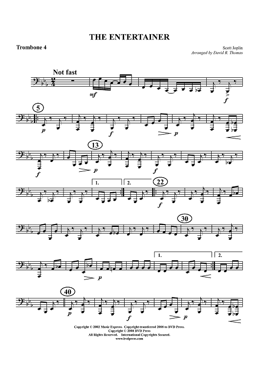 The Entertainer - Trombone 4