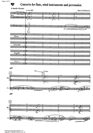 Concerto for flute, wind instruments and percussion - Score