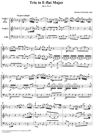Trio in E-flat Major Op. 3, No. 6 - Score