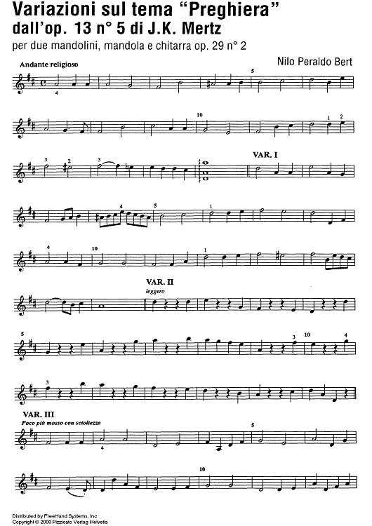 Variazioni sul tema Preghiera Op.29 No. 2 - Mandolin 2