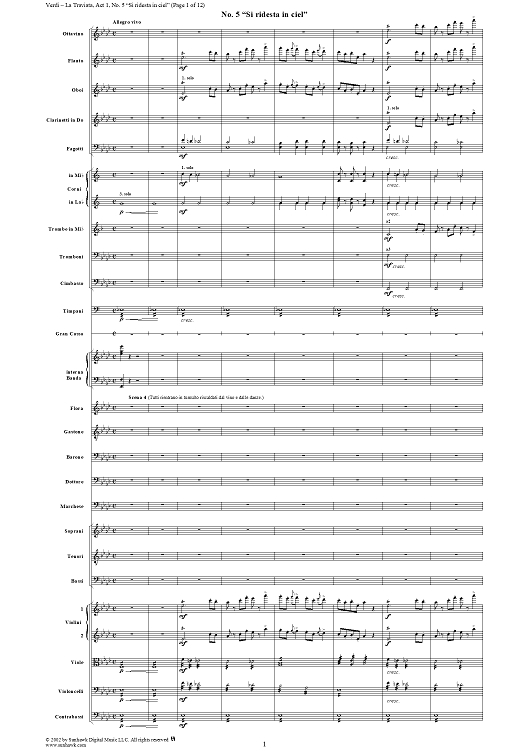Si ridesta in ciel, No. 5 from "La Traviata", Act 1 - Full Score