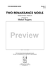Two Renaissance Noels - Score