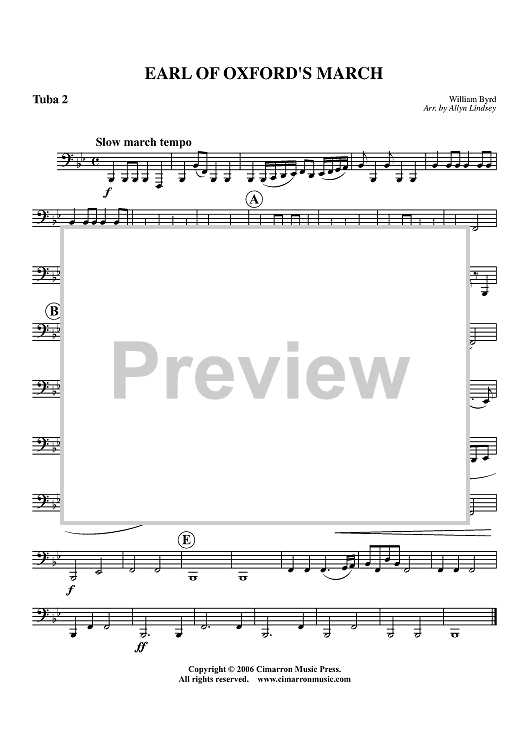 Earl of Oxford's March - Tuba 2