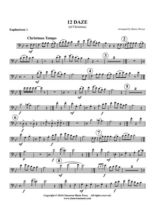 12 Daze (of Christmas) - Euphonium 1 BC/TC
