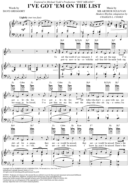 I've Got 'Em on the List