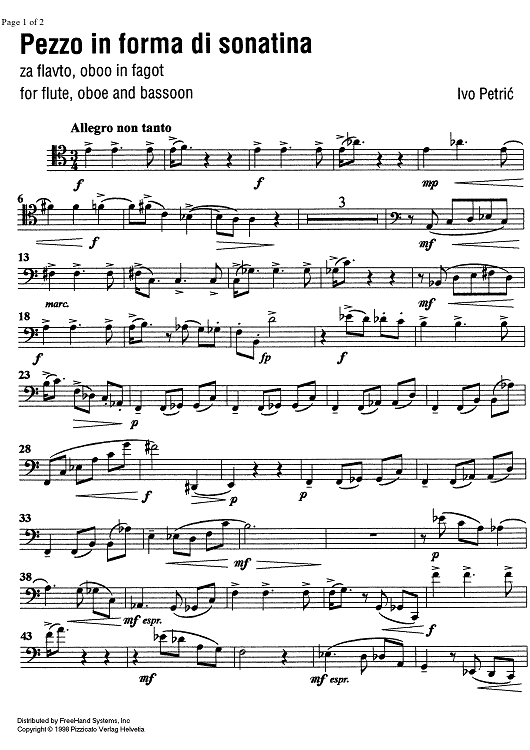 Pezzo in forma di sonatina - Bassoon