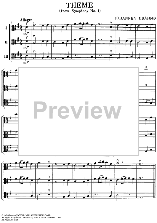 Theme (from Symphony No. 1) - Viola