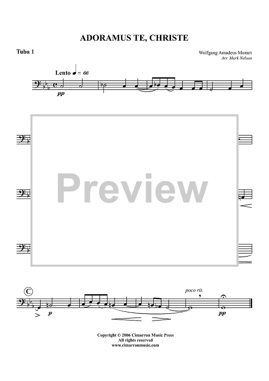 Adoramus Te, Christe - Tuba 1
