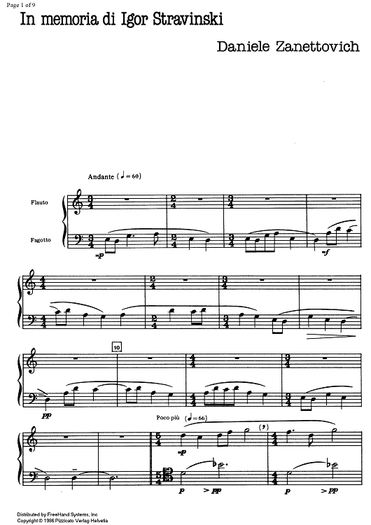 In memoria di Igor Stravinski