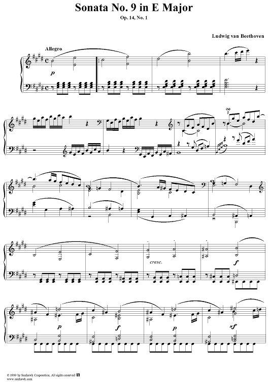 Piano Sonata No. 9 in E Major, Op. 14, No. 1