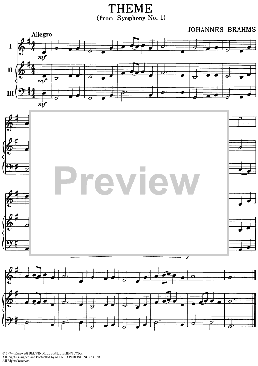 Theme (from Symphony No. 1) - Piano/Conductor, Oboe, Bells