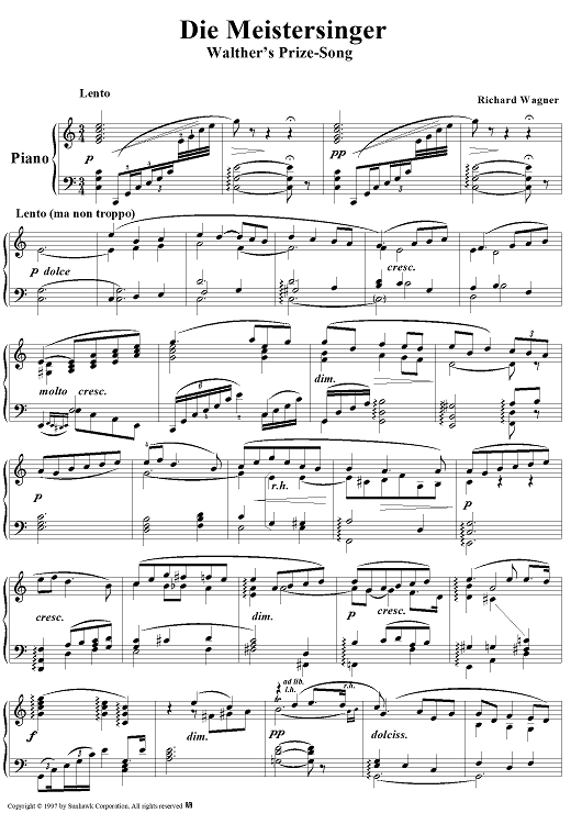 Die Meistersinger von Nürnberg, act 3: Walther's Prize Song