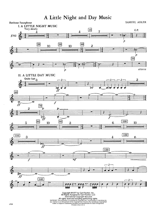A Little Night and Day Music - Baritone Sax