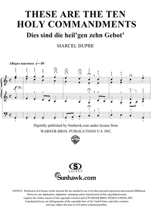 These Are the Ten Holy Commandments, from "Seventy-Nine Chorales", Op. 28, No. 20
