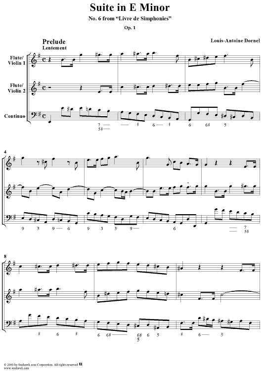 Suite in E Minor Op. 1, No. 6 - Score