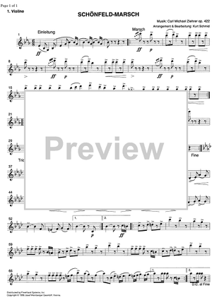 Schönfeld Marsch Op.422 - Violin 1