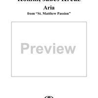 "Komm, süsses Kreuz", Aria, No. 57 from "St. Matthew Passion" - Piano Score
