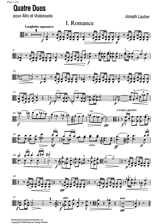 Quatre duos (Four duets) - Viola