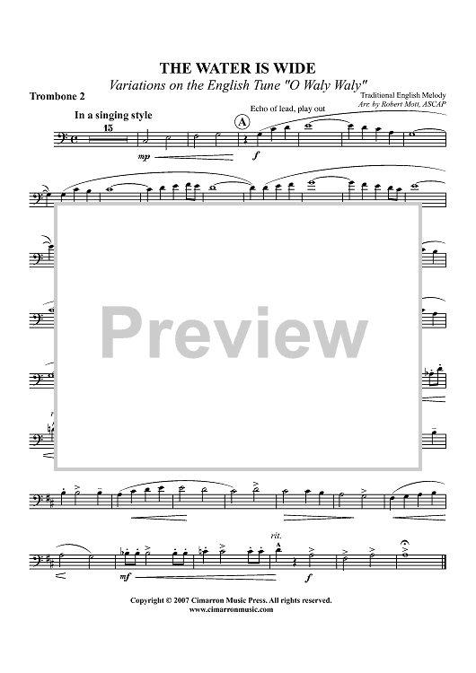 The Water is Wide - Trombone 2