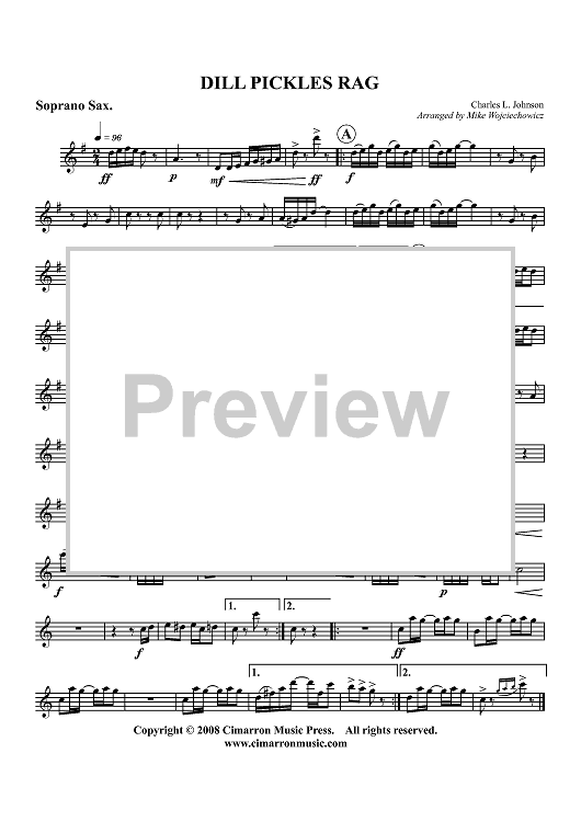 Dill Pickles Rag - Soprano Sax