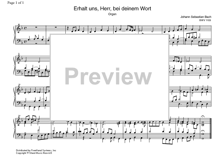 Erhalt un, Herr, bei deinem Wort BWV 1103