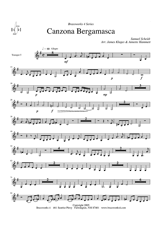 Canzona Bergamasca - Trumpet 5