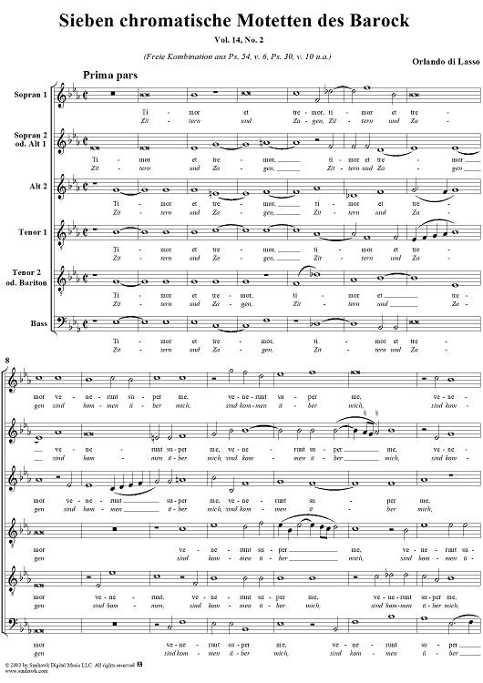 Sieben Chromatische Motetten Des Barock, vol.14, II