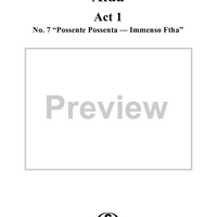 Grand Scene of the Consecration, and First Finale from "Aida", Act 1 - Score