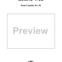 "Betörte Welt", Aria, No. 4 from Cantata No. 94: "Was frag' ich nach der Welt" - Piano Score